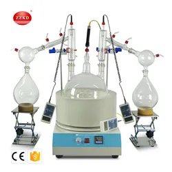 10L Kit di distillazione a doppio percorso corto da laboratorio con sistema di riscaldamento a pompa a vuoto