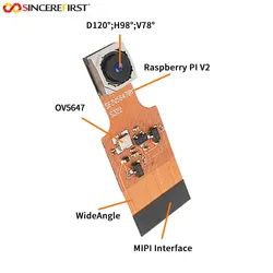 5MP Ov5647 โมดูลกล้องอินเทอร์เฟซ Mipi ที่เข้ากันได้กับ Raspberry Pi V2 มุมกว้าง