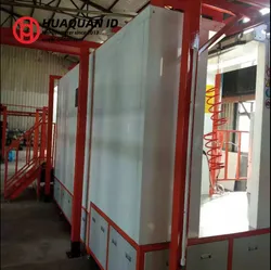 Sistema di rivestimento elettrostatico a polvere per grandi pezzi su rack