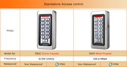 Controllo Accessi Tastiera Metallica IP65 Impermeabile per Esterni Controllore RFID Accesso Wiegand 26 Codice PIN Standalone Controllo Accessi per Sistema di Sicurezza Controllo Accessi