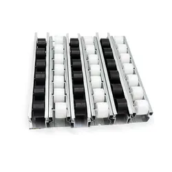 Sistema de Prateleira de Fluxo com Trilho Deslizante Metálico Industrial