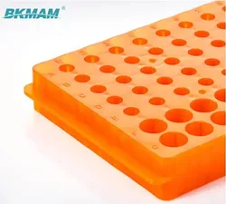 ตัวยึดหลอดทดลองพลาสติกชนิดไม่ใช้แล้วทิ้ง PCR ชุดทดสอบแร็คหลอดทดลองที่แตกต่างกัน สีของตะแกรงท่อสองด้าน