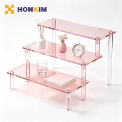 Maßgeschneiderter Farb-Acryl-Riser-Regal für Kosmetik-Thekenlagerung