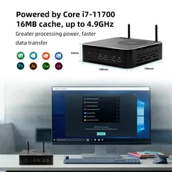 Mini PC Hystou com Grande RAM e SSD para Conferências de Negócios e Computador de Multitarefa Diária