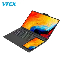 Vtex Günstiges Zwei-Bildschirm-Notebook PC Anpassung I7 10th UHD PC Tragbares Notebook Hochleistungs-Dual-Grafikkarten-Notebook PC Laptop