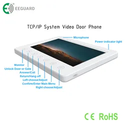 4-Wire HD 7" Smart Intercom System Video Türsprechanlage Wasserdicht IP66 Rfic Entsperren