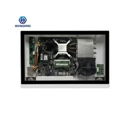 คอมพิวเตอร์ตั้งโต๊ะขนาดเล็ก น้ำหนักเบา 15.6''touchscreen จอแสดงผล LCD สำหรับป้ายดิจิทัล 2K ความละเอียด Windows11/Linux ระบบปฏิบัติการ พร้อม WiFi RJ45, HDMI