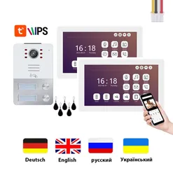 Slimme Villa 4 Draadloze Video Intercom met Touchscreen voor 2 Knop Toegangsysteem