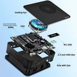 Hystou Business Mini-Computer Desktop Büroeffizienz und Multitasking-Leistung Mini-PC