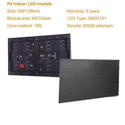 Módulo de LED de Vídeo em Parede RGB de Cores Completas para Publicidade Interna P4