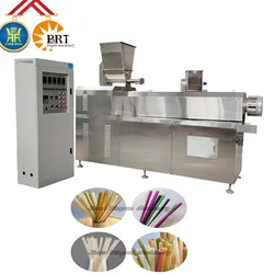 آلة تصنيع خط معالجة قش الأرز القابل للتحلل باستخدام extruder برغي واحد لصنع المعكرونة