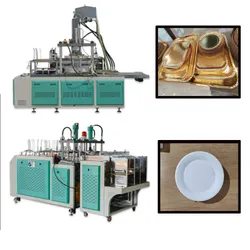 Máquina de Formação de Pratos de Papel de Alta Velocidade Produz Utensílios de Mesa Descartáveis em Papel