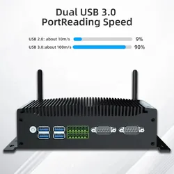 Hystou Corei7 Desktop Intel Corei5 8th Gen Roteador Embutido VPN Mini PC Rugged em Liga de Alumínio Industrial Sem Ventoinha Computador Gpio