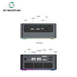 PC Mini Portátil OEM Windows 10/11 PRO Múltiplas Interfaces LED Opcional Mini Host Computador de Mesa