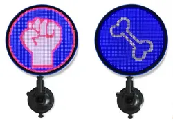 Tanda Ekspresi LED Mobil Layar Iklan Jendela Belakang Mobil Layar Bulat Bar Tanda LED Pegangan Tangan