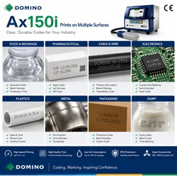 Hochzuverlässige Domino Ax150I Codiermaschine mit IP55 Schutz