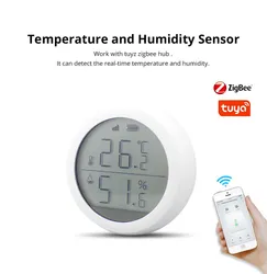 เซ็นเซอร์วัดอุณหภูมิและความชื้นแบบไร้สายทรงกลมที่ใช้แบตเตอรี่ SLS LCD Display Smart Probe Tuya Zigbee
