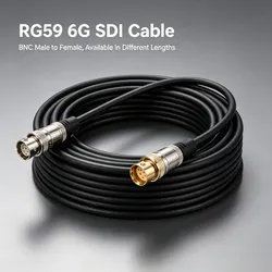 Cabo Coaxial Crimp BNC Masculino Masculino de Grau Industrial 75ohm Multi Modelo Rg59 RG6 Rg11 Rg57 Rg58 Rg7 com Carretel de Cabo