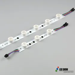 Módulo de iluminação lateral RGBW com mistura dinâmica de cores para sinalização e teto