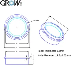 Wachstum R502-F IP65 wasserdichtes kleines DC3.3V RGB-LED-Kapazitäts-Fingerabdruckmodul
