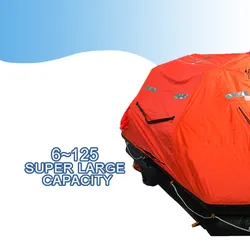 Raft cứu sinh Solas tiêu chuẩn được phê duyệt, tự định hướng, bơm hơi cho biển