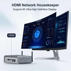 Máy tính để bàn Mini PC không quạt Hystou 6LAN Mô-đun WiFi 4G