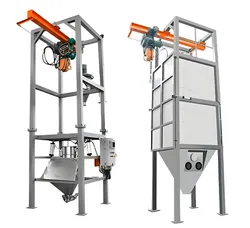 Stazioni di scarico sacchi efficienti con scarico manuale e sistema di raccolta polveri