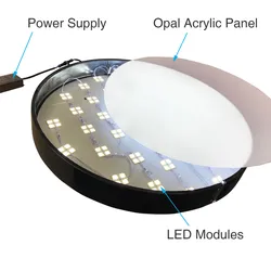 Benutzerdefinierte runde Acryl-LED-Lichtbox-Werbung Lichtkasten LED-Schild