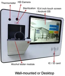 Intelligente internetbasierte Anwesenheitsmaschine mit integriertem Alkoholtester für das Sicherheitssystem zur Überwachung vor Arbeitsbeginn in Fabriken