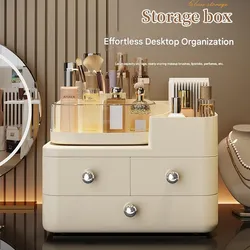 Drehbarer Desktop-Kosmetikregal mit Schubladenstil, Hautpflege-Organizer mit Fächern, platzsparender Aufbewahrungsregal für Kosmetik und Make-up