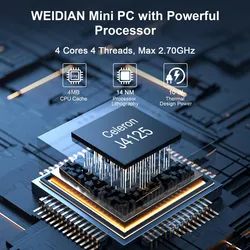 Casco Metálico Compacto Conveniente em-Tel Win 11 Computador Mini Portátil Barato