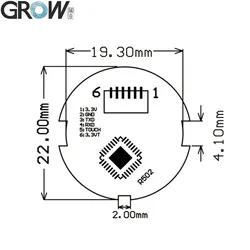 Wachse R502-a Kleiner Kreisring RGB LED Fingerabdruckmodul