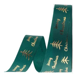 Weihnachtsbänder Polyester Satinband Geschenkverpackungsband mit Frohe Weihnachten Muster
