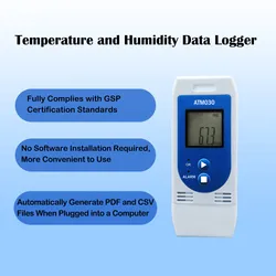 Registratore di dati su temperatura e umidità con reportistica in PDF collegata al computer per camper