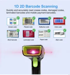 전문적인 내구성 있는 1d 2D 무선 핸드헬드 바코드 스캐너 재고 물류용