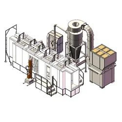Automatische Pulverbeschichtungsanlage mit Zyklonkabine, Pulverbeschichtungsofen, automatisches Pulverbeschichtungssystem