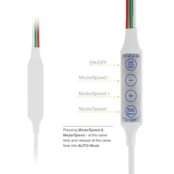 Controlador de Cor Mini LED Compacto 5V para Efeitos de Iluminação Dinâmicos
