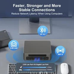 โรงงาน Hystou สำนักงาน Mini PC Intel Core I7 DDR5 คอมพิวเตอร์เดสก์ท็อป
