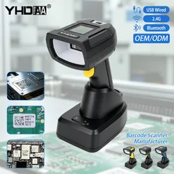 고해상도 1280X1024 CMOS 무선 2D 산업용 바코드 스캐너 Dpm/금속 각인 코드 스캔 지원 견고한 QR 코드 리더