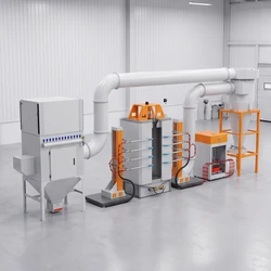 Linea di produzione di verniciatura a polvere ad alta efficienza con sistema di recupero polvere a circuito chiuso