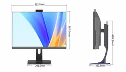 27-Inch คอมพิวเตอร์แบบออลอินวันที่มี Rtx 4060, ฐานที่ปรับได้ ยกได้ และหมุนได้, เดสก์ท็อปหลายวัตถุประสงค์