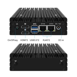 Computador de Mesa Embutido Win11 Roteador Industrial de Software N3050 Mini PC 2xhd Computador Mini PC Mi Firewall Sem Ventoinha