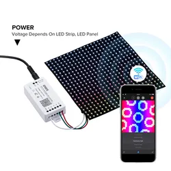 Sp801e WiFi Art-Net Magischer LED-Controller LED-Matrix-Panel-Modul Ws2812b Ws2811 Lichtstreifen Drahtlose Steuerung iOS Android DC5-24V