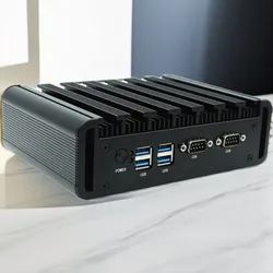 Kompakter lüfterloser Desktop-Mini-Computer mit Intel Pentium 6405u