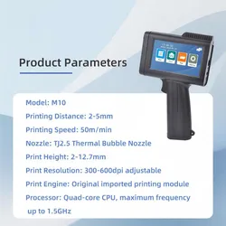 Impresora de chorro de tinta portátil de mano para codificación de fecha, código QR y código de barras