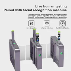 Cổng xoay lối vào tòa nhà bằng điện với hệ thống kiểm soát ra vào bằng mã QR và RFID