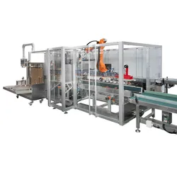 Máquina de Embalagem Tudo em Um, Eretor de Caixas, Carregador e Selador com Sistema de Empilhamento