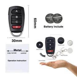 433MHz Controle Remoto Universal para Porta de Garagem Clone Código de Aprendizado Fixo 4 Controle Remoto de Botão para Persiana