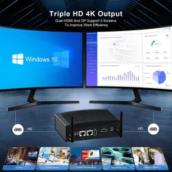 Фабрика Hystou Безвентиляторный карманный процессор Intel Core Компьютер Промышленный контроль Мини ПК