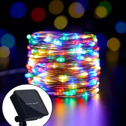 Solarlichterkette, LED-Licht, farbiges Licht, Kupferdrahtlicht